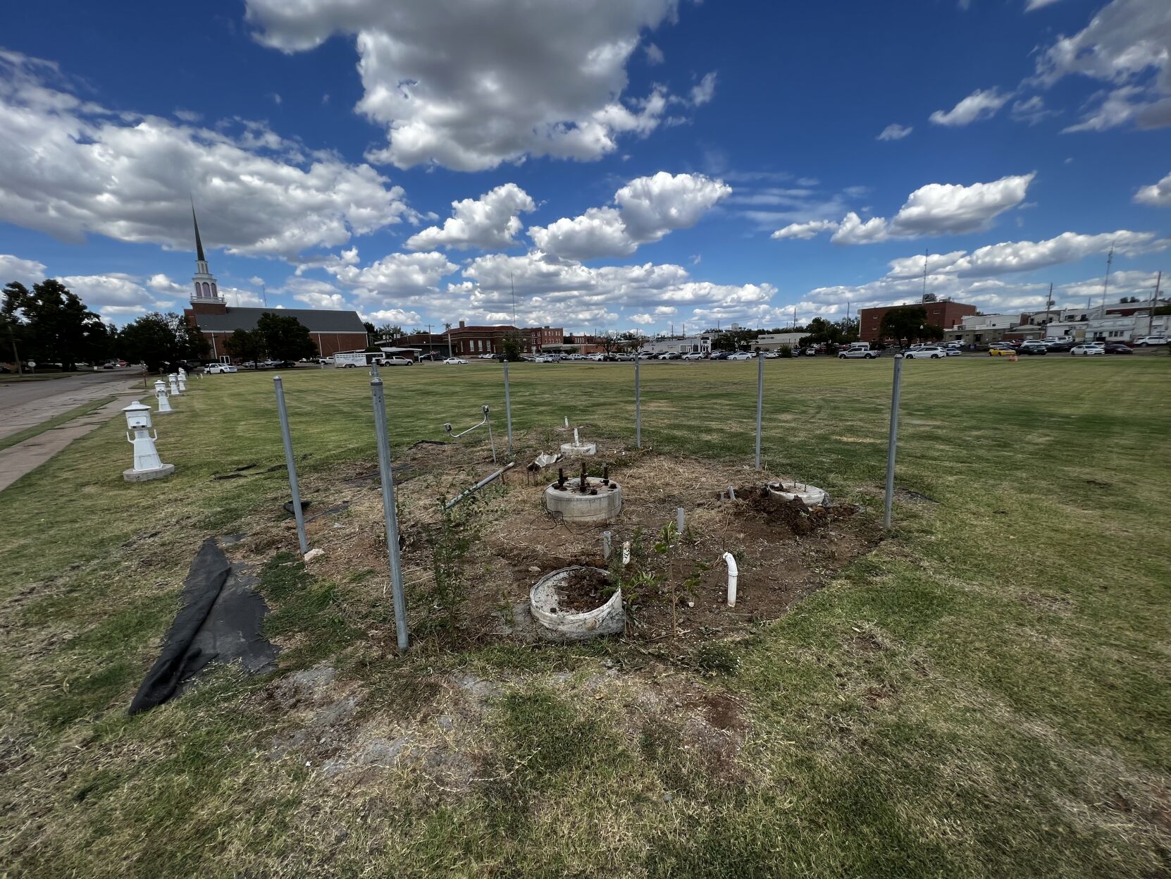 Empty wind turbine base on Block 34